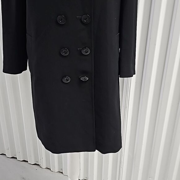 Tahari Double Breasted Dress Jacket Trench Coat,‎ Black, Size 8 - Picture 6 of 10